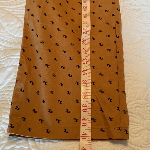 Shein Gold Pants with Black Reindeer Print Lightweight Cotton Blend Pants XL - Picture 10 of 10